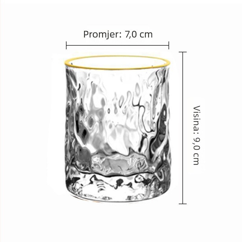 Japanski stil Glacier čaša – debelo staklo, za whiskey, vodu ili kavu, bez ručke