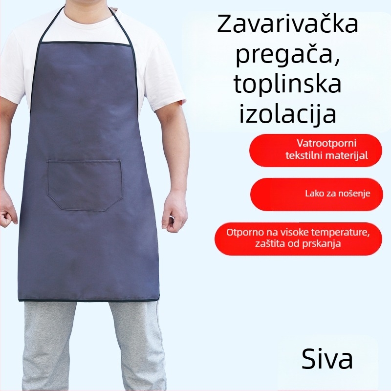 Duga vatrootporna zavarivačka pregača s izoliranim kožnim rukavima
