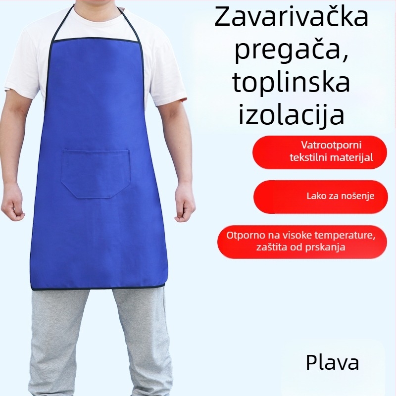 Duga vatrootporna zavarivačka pregača s izoliranim kožnim rukavima