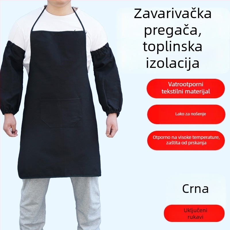 Duga vatrootporna zavarivačka pregača s izoliranim kožnim rukavima