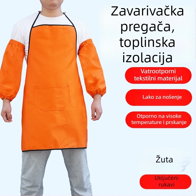 Duga vatrootporna zavarivačka pregača s izoliranim kožnim rukavima