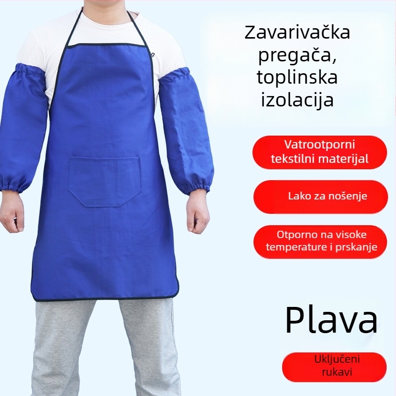 Duga vatrootporna zavarivačka pregača s izoliranim kožnim rukavima