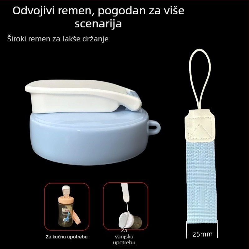 Pigeon poklopac za bočicu mlijeka i čašu za vodu s zamjenjivom cuclom; kompatibilno sa staklenim i plastičnim bočicama za bebe, uz remen za nošenje