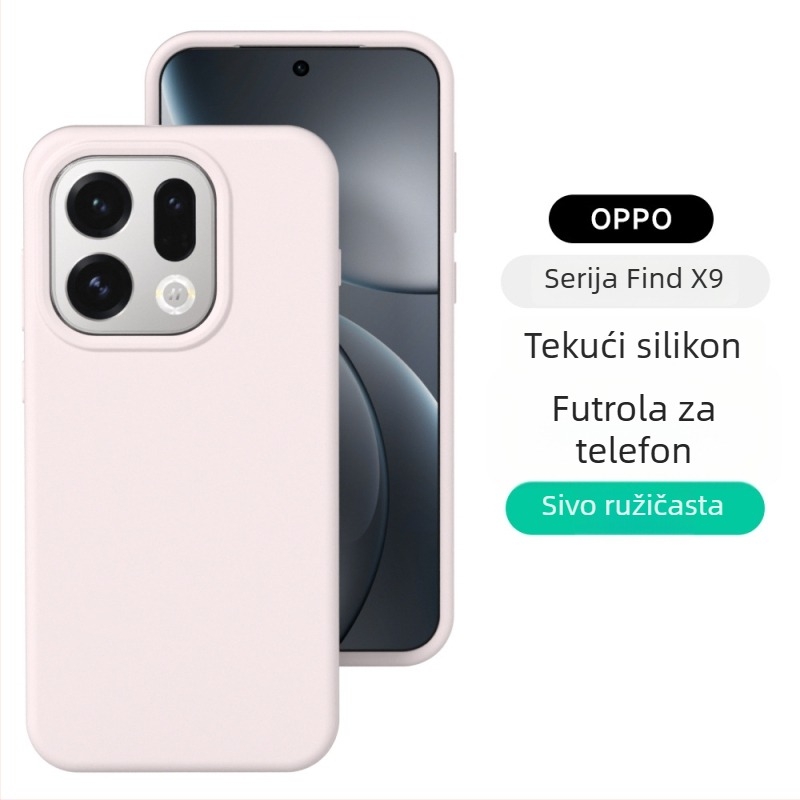 Kućište od tekućeg silikona s punim pokrićem za Oppo Reno 15 Pro – mekan dodir, otpornost na padove, mat završetak; boje: bijela, ružičasta, žuta, crvena, ljubičasta, siva, zelena, smeđa, plava, crna, antik bijela.