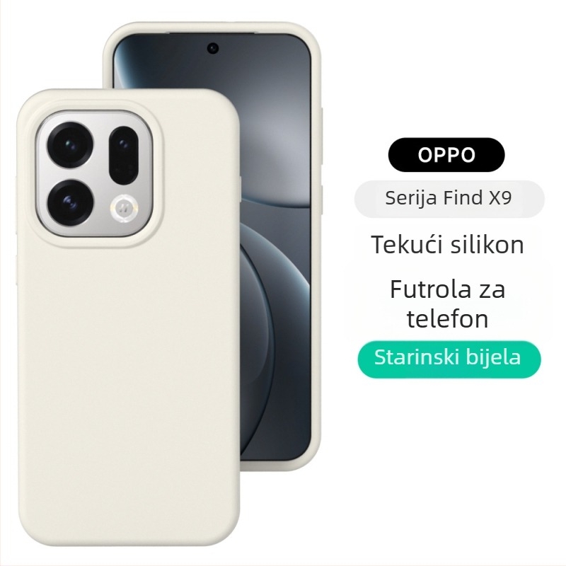 Kućište od tekućeg silikona s punim pokrićem za Oppo Reno 15 Pro – mekan dodir, otpornost na padove, mat završetak; boje: bijela, ružičasta, žuta, crvena, ljubičasta, siva, zelena, smeđa, plava, crna, antik bijela.