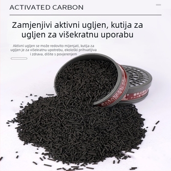Potpuna maska za lice s aktivnim ugljenom, silikon – za kemijske plinove i sprej boje