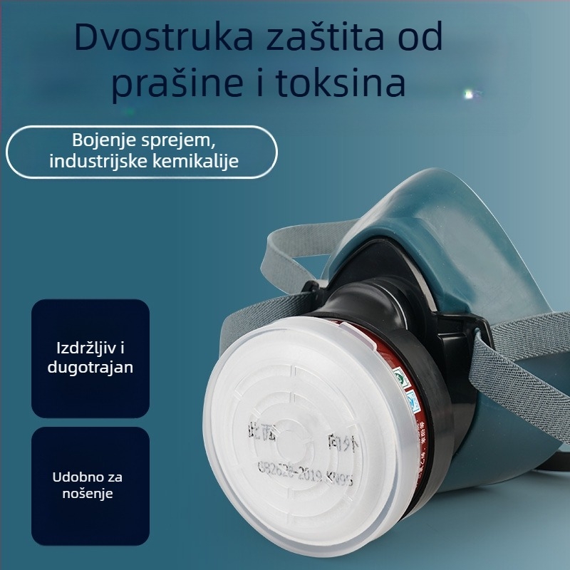 Potpuna maska za lice s aktivnim ugljenom, silikon – za kemijske plinove i sprej boje
