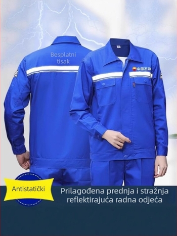 Muški antistatični radni kostim, otporan na habanje i prljavštinu, za kemijske tvornice i radionice