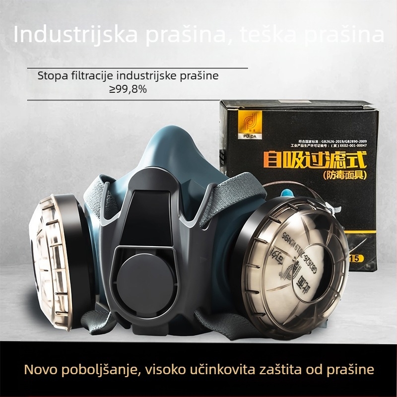 Gas maska za raspršivanje boje — zaštita od formaldehida, toksinih i kemijskih plinova, sumpor dioksida i teškog prašine
