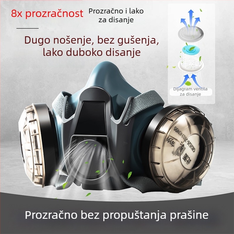 Gas maska za raspršivanje boje — zaštita od formaldehida, toksinih i kemijskih plinova, sumpor dioksida i teškog prašine