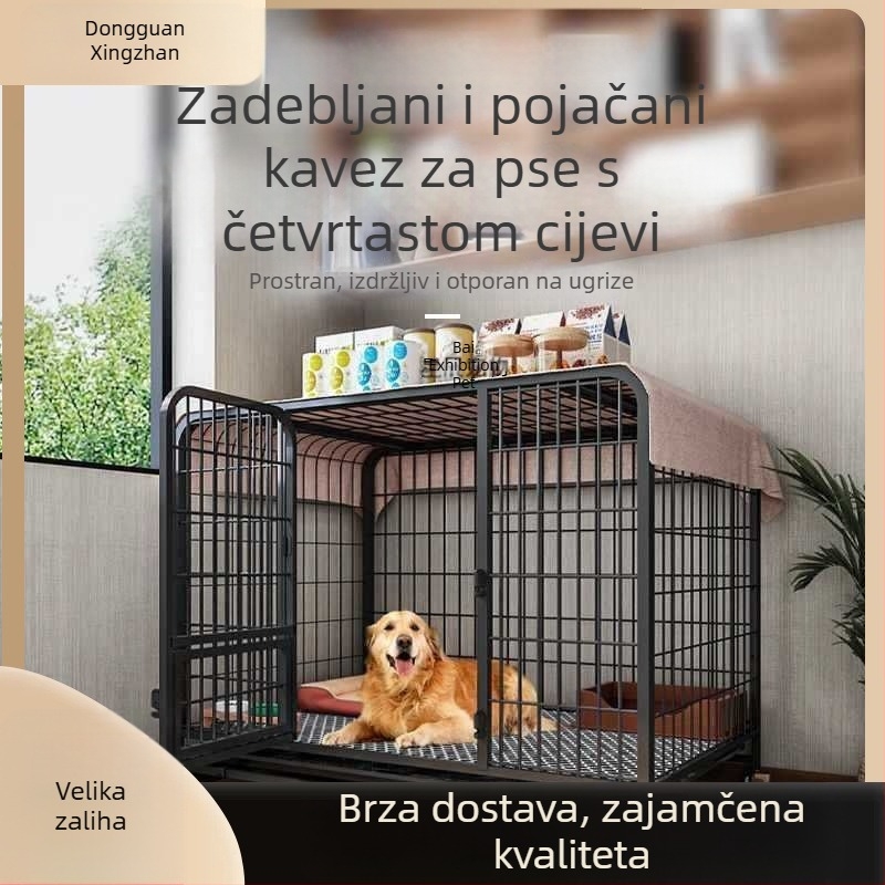 Unutarnja kavez za pse s pladnjem za toaletu, za srednje i velike pse