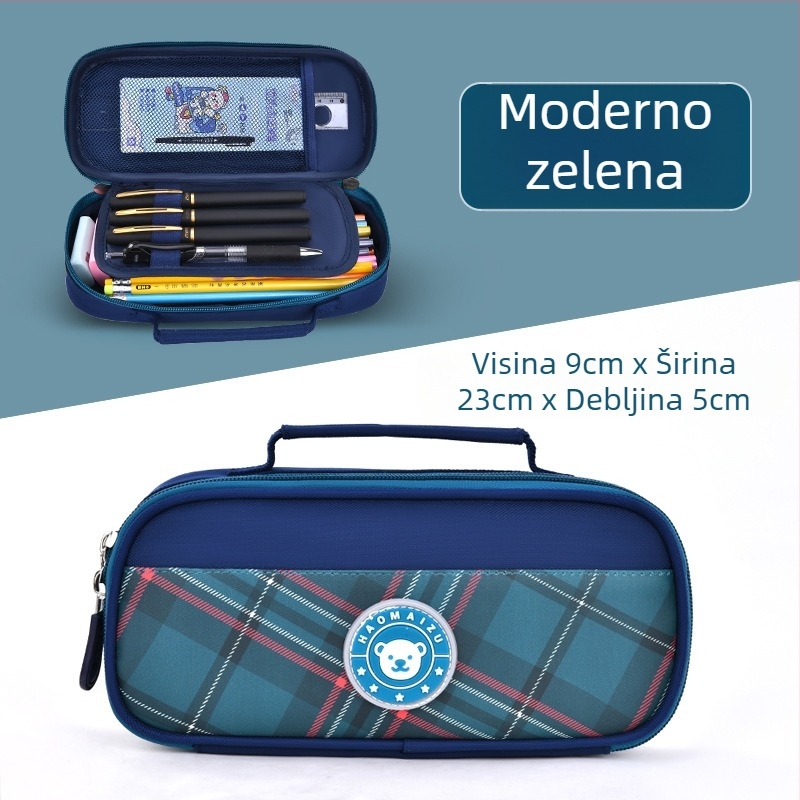 Neseser za olovke velike kapacitete za srednjoškolce, dvostruki sloj, jednostavan i sladak, unisex, modern stil