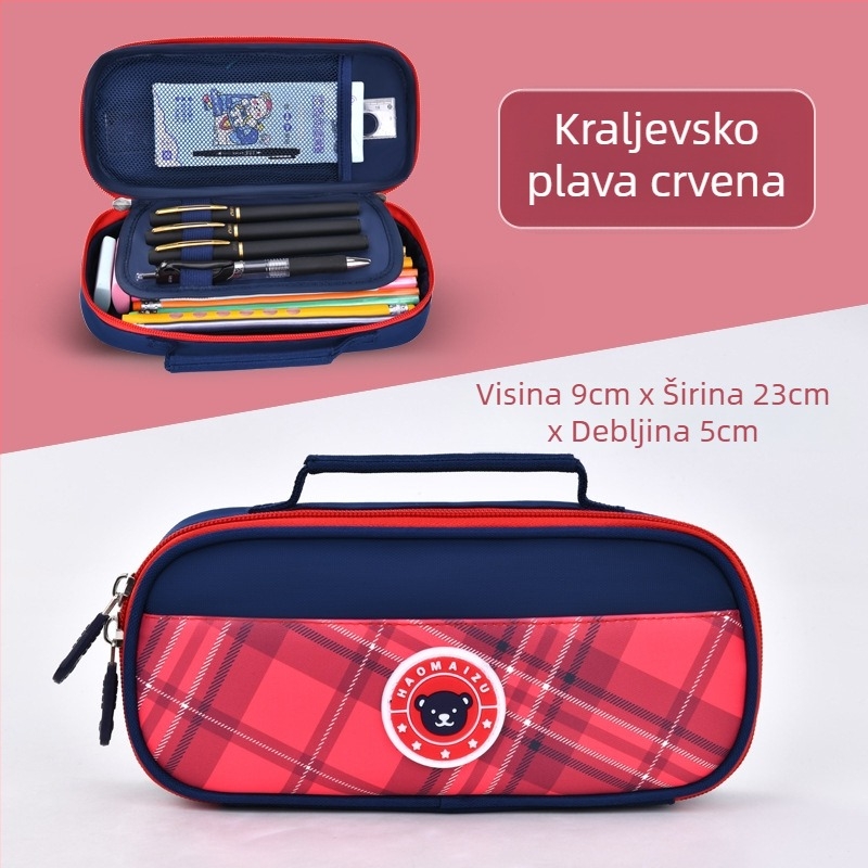 Neseser za olovke velike kapacitete za srednjoškolce, dvostruki sloj, jednostavan i sladak, unisex, modern stil