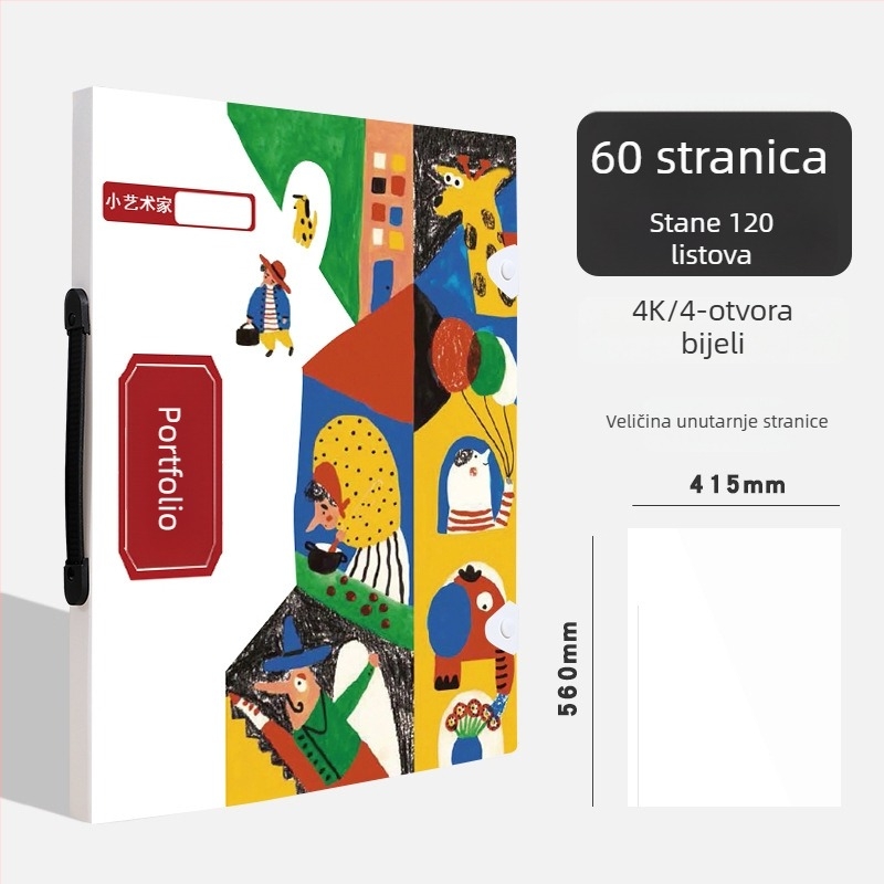 Prijenosni 4K umjetnički album i plakat knjiga, A3 portfel mapa, pohrana nagrada i certifikata, 8K kolekcijska mapa, A4 umjetnička mapa