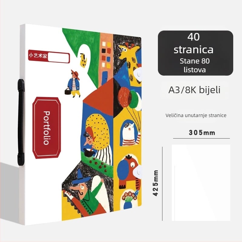 Prijenosni 4K umjetnički album i plakat knjiga, A3 portfel mapa, pohrana nagrada i certifikata, 8K kolekcijska mapa, A4 umjetnička mapa