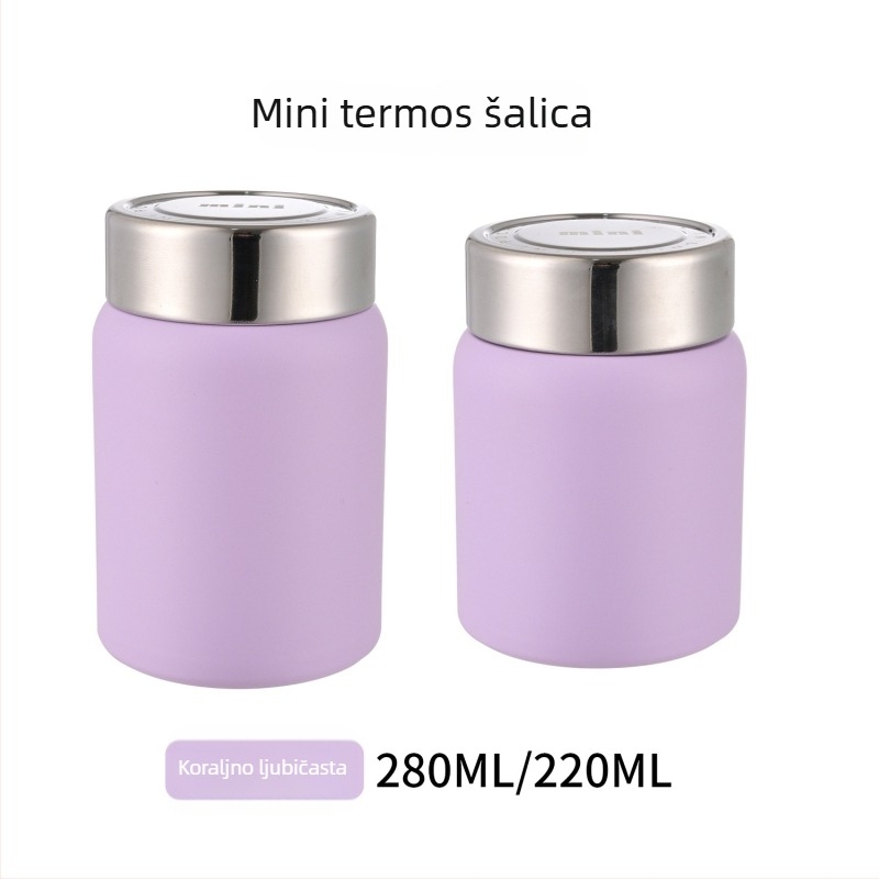 Nova elegantna šalica od nehrđajućeg čelika 316 s vakuum izolacijom za djecu, jednofarbna mini termos šalica, kompaktna džepna šalica