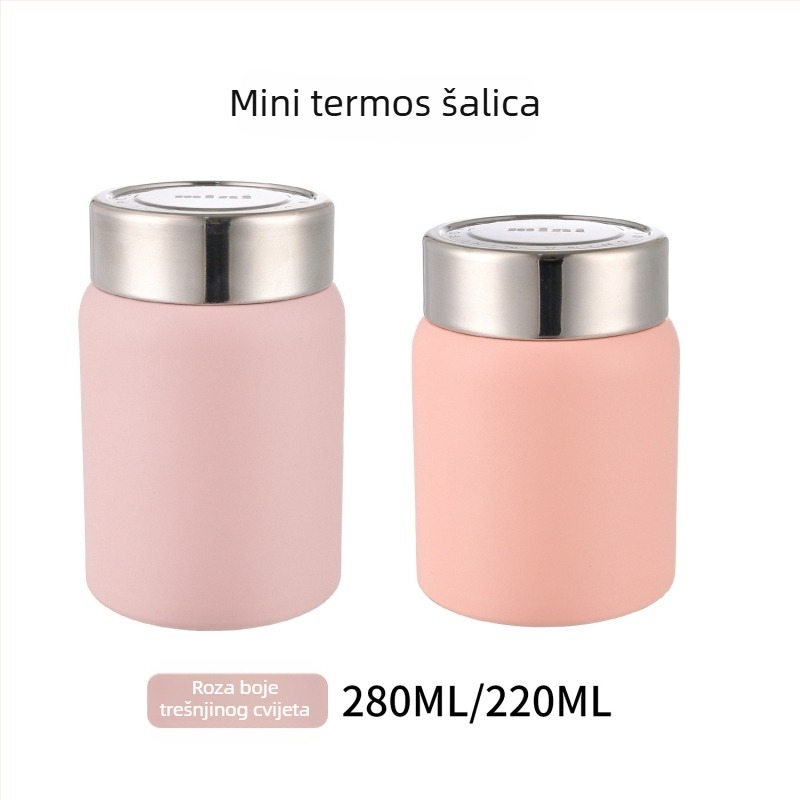Nova elegantna šalica od nehrđajućeg čelika 316 s vakuum izolacijom za djecu, jednofarbna mini termos šalica, kompaktna džepna šalica