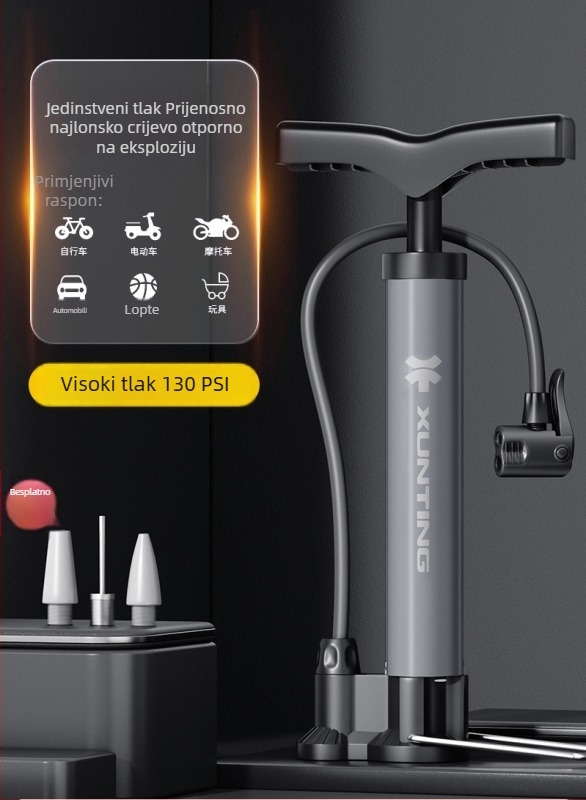 Prijenosna ručna pumpa za bicikle s visokim tlakom — mini pumpa za planinske bicikle i lopte