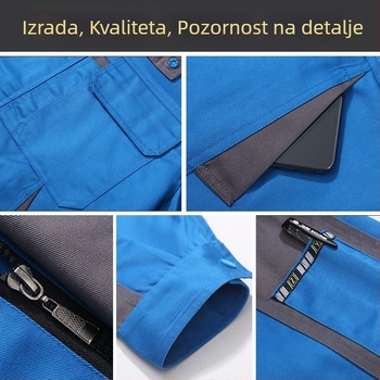 Muški set radne odjeće s dugim rukavima, otporan na trošenje, za tvornicu, radionu i gradilište, s ušivenim logotipom