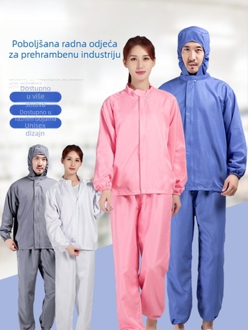 Set radne odjeće za prehrambenu tvornicu, s dugim rukavima, unisex, zaštita od prašine