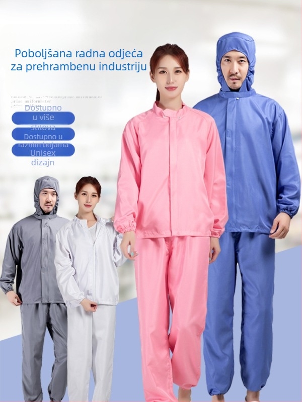 Set radne odjeće za prehrambenu tvornicu, s dugim rukavima, unisex, zaštita od prašine