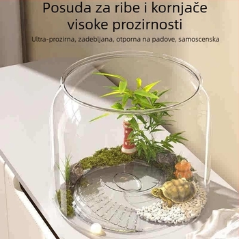 Desktopni akvarij za Kornjače s ekološkom dekoracijom i platformom za sunčanje
