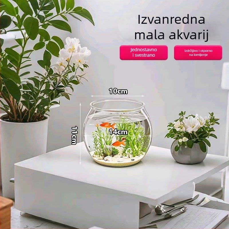 Desktopni akvarij za Kornjače s ekološkom dekoracijom i platformom za sunčanje