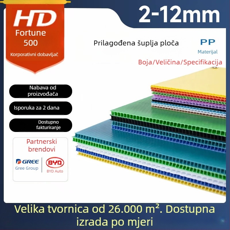 PP šuplja ploča s antistatimičkim svojstvima, vodootporna i otporna na požar, plastična valovita ploča s mrežom i debelim podlogom, Wantong board