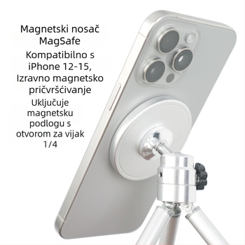 Sklopivi držač za telefon s trostrukim nogama, aluminijska legura, prijenosni magnetski nosač s navojem, mini teleskop