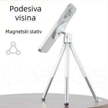 Sklopivi držač za telefon s trostrukim nogama, aluminijska legura, prijenosni magnetski nosač s navojem, mini teleskop