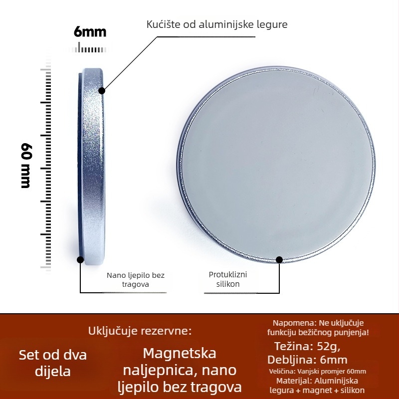 Sklopivi držač za telefon s trostrukim nogama, aluminijska legura, prijenosni magnetski nosač s navojem, mini teleskop