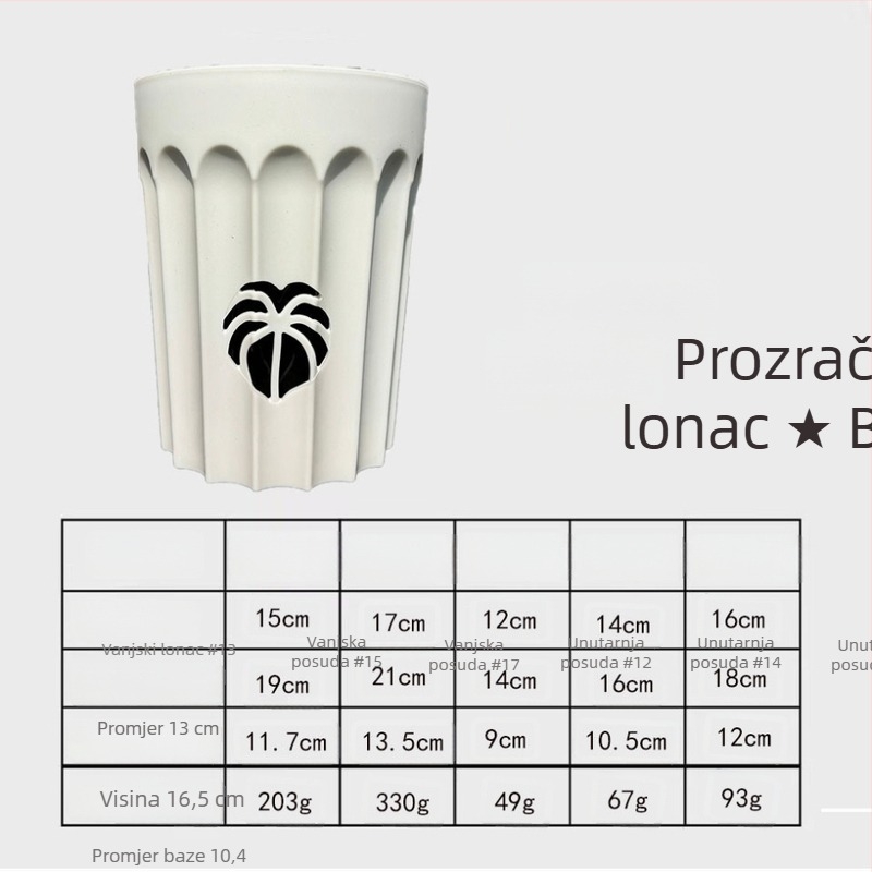 Ažurirani debeli lonac za orhideje sa stupcem zraka za kontrolu korijena – set lonaca, prozračan i vodonepropusan, za Phalaenopsis