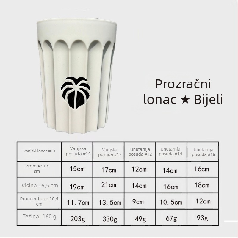 Ažurirani debeli lonac za orhideje sa stupcem zraka za kontrolu korijena – set lonaca, prozračan i vodonepropusan, za Phalaenopsis
