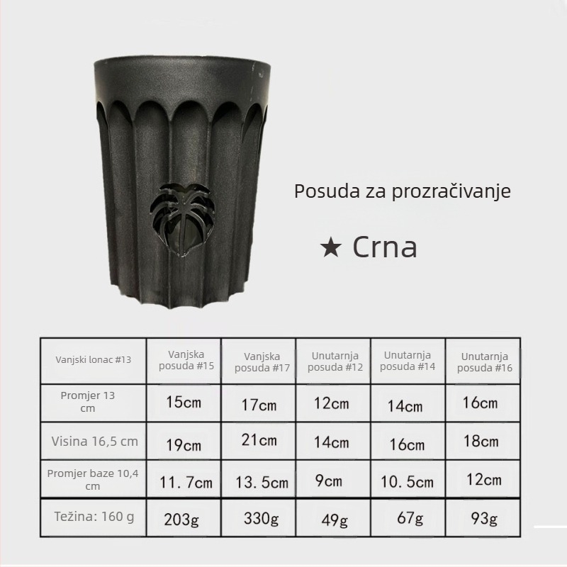 Ažurirani debeli lonac za orhideje sa stupcem zraka za kontrolu korijena – set lonaca, prozračan i vodonepropusan, za Phalaenopsis