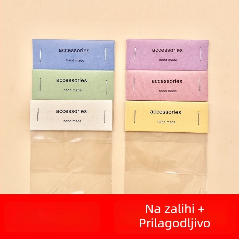 Sklopiva kartonska kartica za pakiranje nakita – naljepnica za dodatke za kosu, DIY privjesak s gumicom, vrpca za kosu