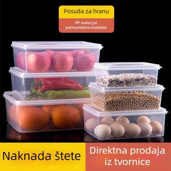 Velika prozirna plastična kutija za pohranu s poklopcem, prehrambene kvalitete, pogodna za hladnjak, zamrzivač i mikrovalnu, kućna upotreba, hermetički zatvarač