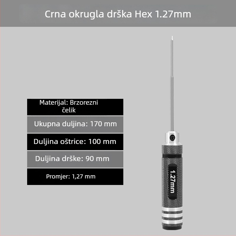 Set šesterokutnih odvijača za modele zrakoplova, veličine 1.27/1.3/1.5/2.5 mm, 6-uglov alat, duljina 0.9