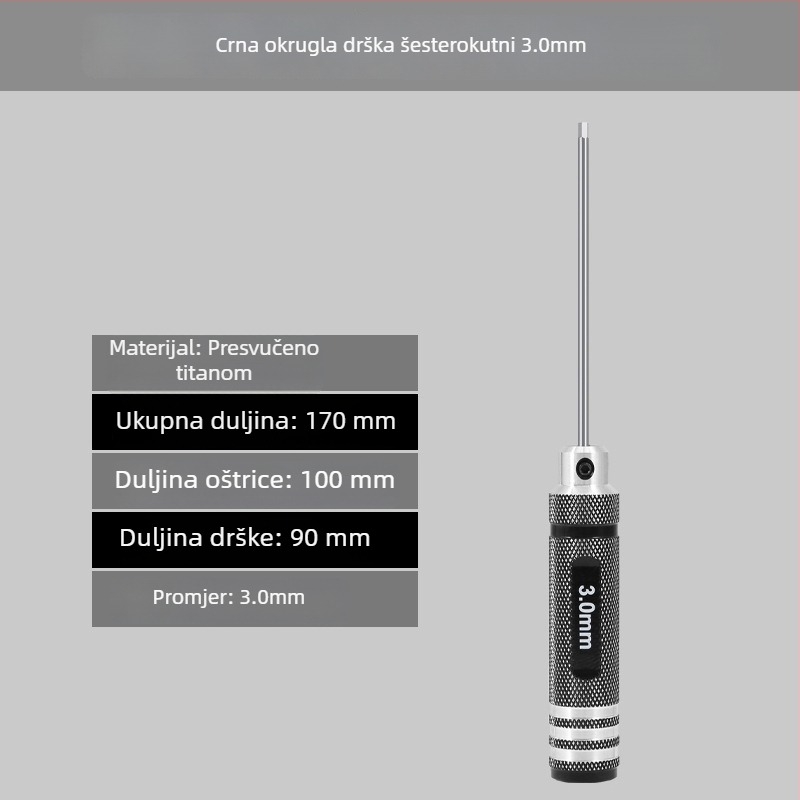 Set šesterokutnih odvijača za modele zrakoplova, veličine 1.27/1.3/1.5/2.5 mm, 6-uglov alat, duljina 0.9