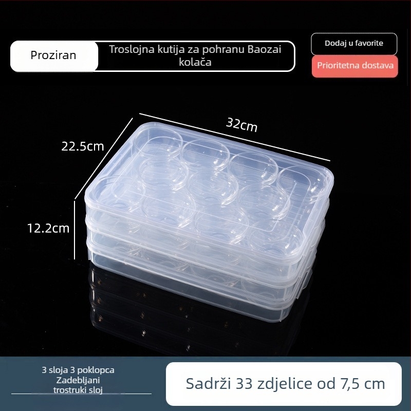 Prozirna ojačana višestruka kutija za zdjelice s desertima za štand