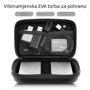 Eva torbica za slušalice i kutija za pakiranje elektroničkih dodataka: vanjska baterija, kabel za podatke, torbica za tvrdi disk, bežični punjač