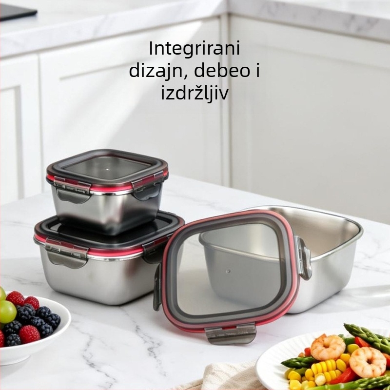 Nehrđajući čelični spremnik za čuvanje hrane s brtvom, kutija za ručak / bento kutija
