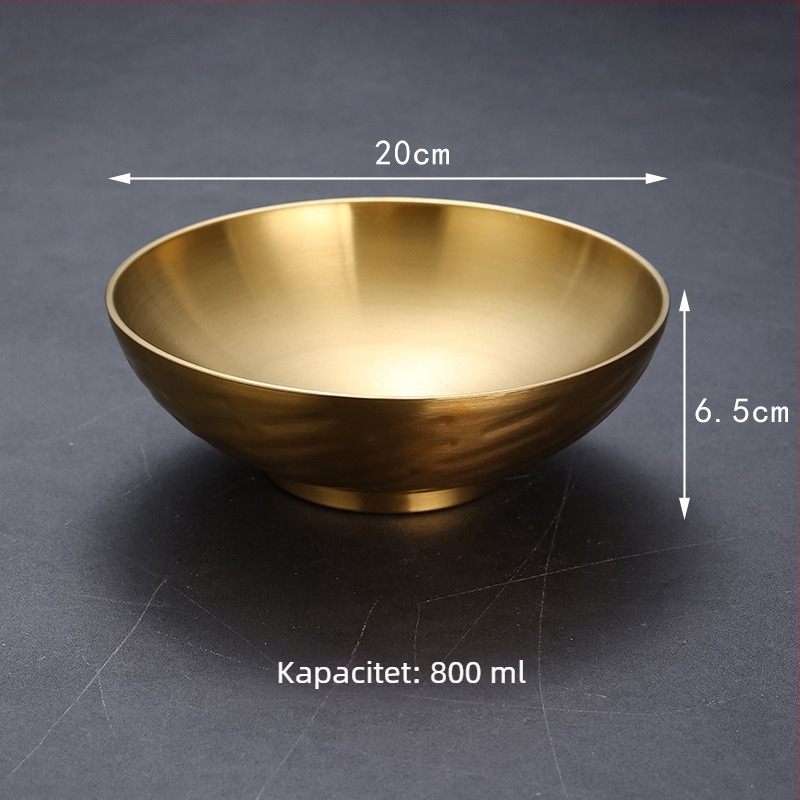 304 nehrđajući čelik zdjela za rezance, velika izolirana zdjela za juhu u korejskom stilu, za ramen, Luosifen i Malatang; okrugli oblik, promjer 17–22.9 cm, s otisnutim logom.
