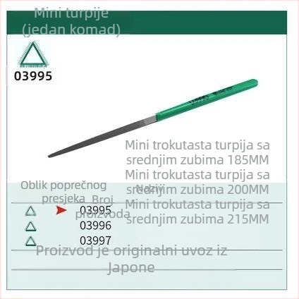 Mini ravni pilnik od čelika, metalni pilnik srednjeg zuba