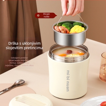 Dvostruka vakuumski izolirana kutija za ručak, 1,2 L, za studente i uredske radnike