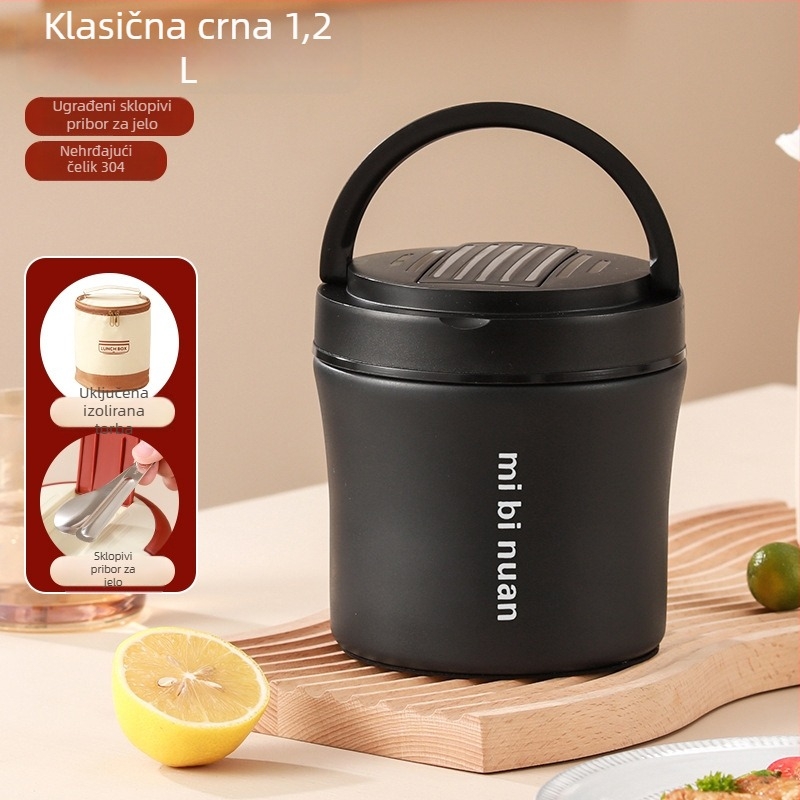 Dvostruka vakuumski izolirana kutija za ručak, 1,2 L, za studente i uredske radnike