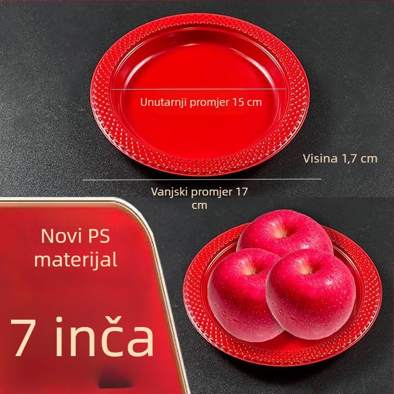 Jednokratne plastične tanjure, prozirne, debeli, veliki, za kućnu upotrebu, piknik, švedski stol, voće i deserti