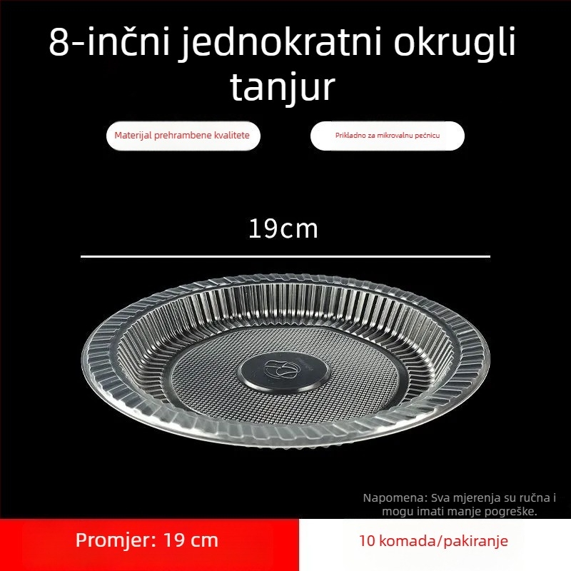 Jednokratni tanjur, ojačan, otporan na visoke temperature, plastični, veliki ovalni tanjur za restorane i piknik