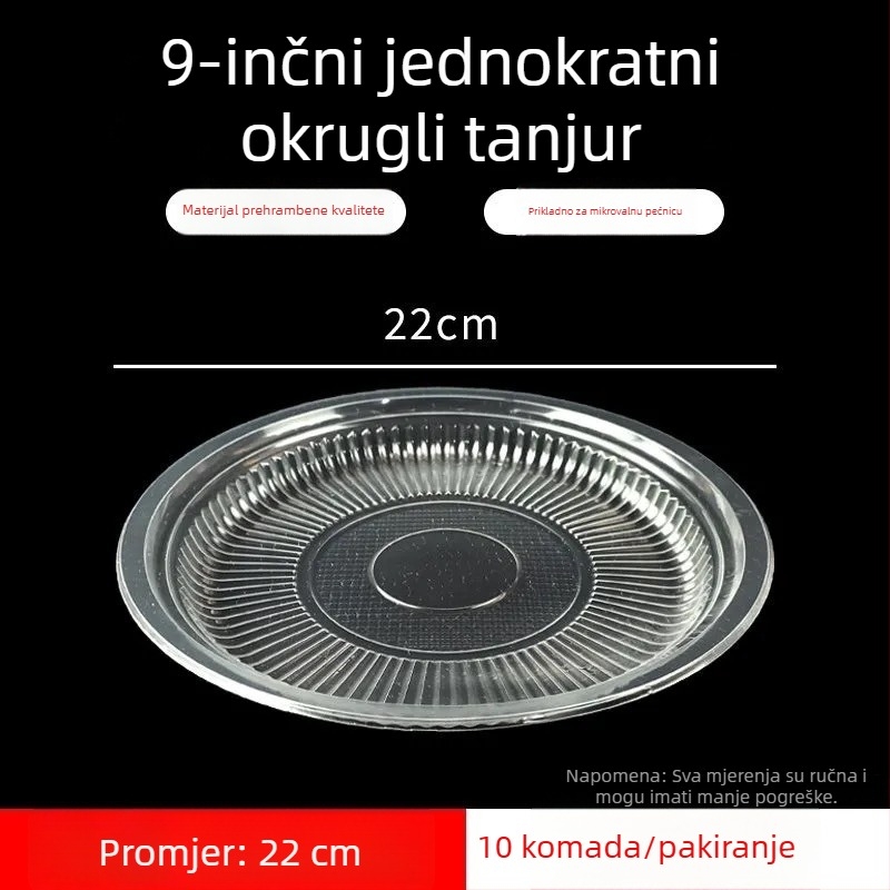 Jednokratni tanjur, ojačan, otporan na visoke temperature, plastični, veliki ovalni tanjur za restorane i piknik