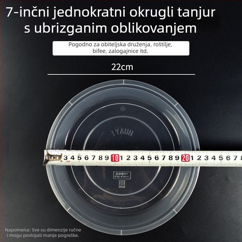 Jednokratni tanjur, ojačan, otporan na visoke temperature, plastični, veliki ovalni tanjur za restorane i piknik