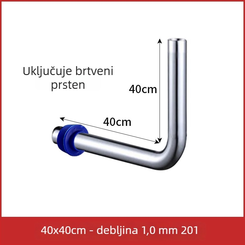 32 mm cijev za ispiranje klozeta tip squat, 304 nehrđajući čelik, L-oblik spojni cijev, produžena cijev za ispiranje s pedalskim ventilom